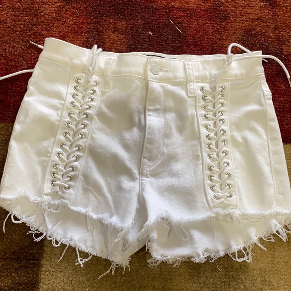 Express high waist white shorts